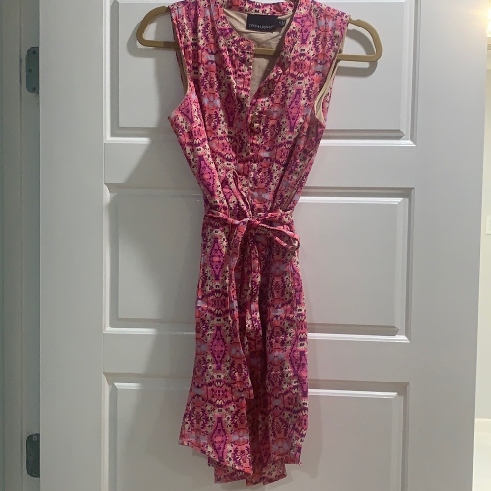Cynthia Rowley Linen dress size 2 tie waist